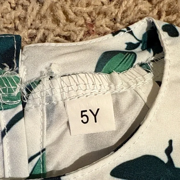 Kids Floral Halter Top with Ruffle Skirt and matching Hat - Picture 5 of 7